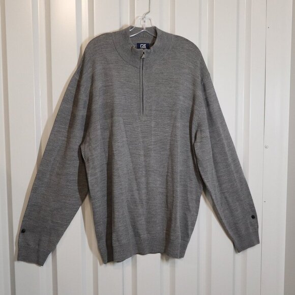 Cutter & Buck Mens Long Sleeve Douglas Big and Tall Half Zip Sweater Size XXL - Picture 1 of 8